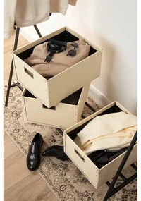 Cutii de depozitare bej 3 buc. din carton Ture – Bigso Box of Sweden
