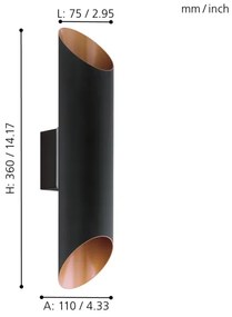 Aplică LED de exterior Eglo 94804 AGOLADA 2xLED/3,7W/230V IP44