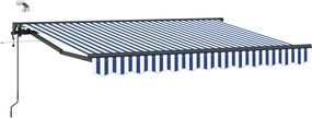 vidaXL Cort electric retractabil Albastru și Alb 3 x 2,5 m
