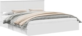 vidaXL Pat cu storage cu headboard Alb 180 x 200 cm Lemn compozit