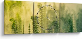 Tablou - Detaliu de primăvară natura cețoasă (cu ceas) (90x30 cm)