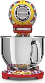 Mixer planetar SMEG Dolce & Gabbana SMF03DGEU, 800 W, 4,8 l, 10 viteze, Functie de pornire treptata, Multicolor