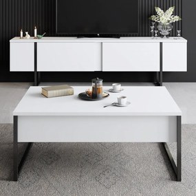 Comoda TV Luxe, Alb / Negru