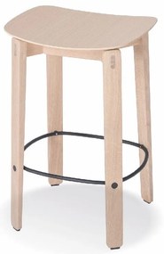 Scaun de bar din lemn de stejar Gazzda Nora, natural, înălțime joasă