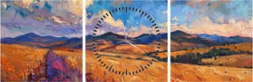 Tablou - Pictură în ulei de peisaj (cu ceas) (90x30 cm)