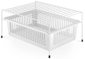 Raft suplimentar din oțel inoxidabil cu spațiu de depozitare Metaltex Dino, alb
