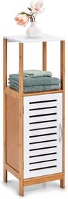 Dulapior maro/alb din lemn si MDF Bathroom Cabinet Bamboo Zeller
