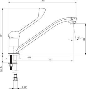 Baterie pentru bucatarie, crom, cu maner Clinic, Deante Boro
