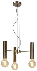 Lustra design minimalist cu 3 surse de lumina Cannes gold, S
