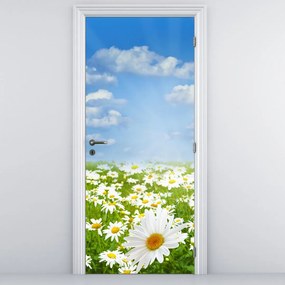 Fototapet pentru ușă - Lunca înflorită cu margarete (95x205cm)