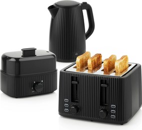 HOMCOM Fierbător rapid 1,7 L și set toaster cu 4 felii, fierbător pentru 6 ouă cu indicator luminos Negru | Aosom Romania