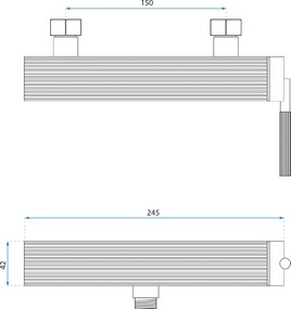 Baterie de duș REA Argon BRUSH COPPER