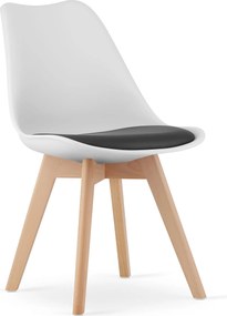 OFERTA Scaun alb-negru BALI MARK cu picioare din fag II. calitate