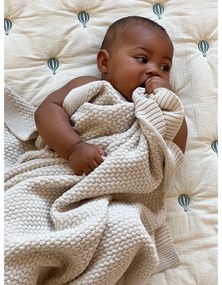 Pătură pentru copii, galben-deschis/albastră din bumbac organic matlasată 90x120 cm Balloon – Cam Cam Copenhagen