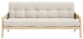 Canapea variabilă cu tapițerie din catifea reiată Karup Design Grab Raw/Natural