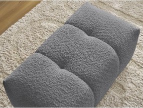 Taburet gri cu tapițerie din țesătură bouclé Roxelane – Bobochic Paris