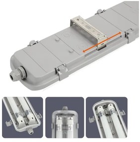 Corp de iluminat LED fluorescent industrial Brilagi OPTIMA T8 2xG13/18W/230V 4000K IP65 128 cm