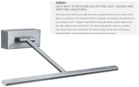 Aplica LED tablou directionabila Picture Lights argintiu satin 5586SS SRT