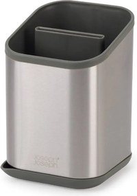 Scurgător de vase argintiu lucios pentru tacâmuri din oțel inoxidabil 11x11,5 cm Duo Steel – Joseph Joseph