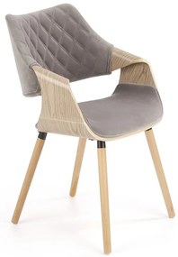 Scaun K396 material catifea gri stejar