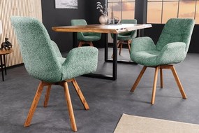 Set de 2 scaune pivotante Baltic stejar/ verde menta