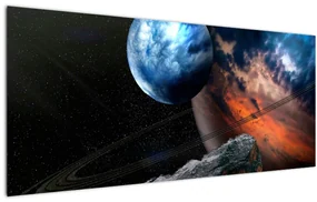 Tablou planetei în cosmos (120x50 cm)