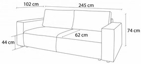 Canapea maro închis extensibilă cu tapițerie din catifea reiată 245 cm Nihad – Bobochic Paris