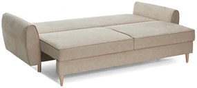 Canapea Extensibilă 3 locuri, RIGA, cu ladă de depozitare, 229x90x90 cm, Bej-Enjoy