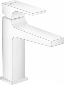 Baterie lavoar Hansgrohe Metropol 110 cu ventil Push-Open alb mat