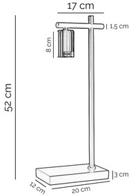 Lampă de masă ONLI CROSS 1xE27/22W/230V negru/alamă