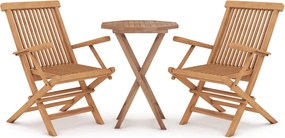 vidaXL Set mobilier de grădină, 3 piese, lemn masiv de tec