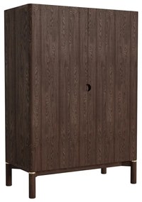 Dulap maro închis cu aspect de lemn de stejar 90x130 cm Arun – Unique Furniture
