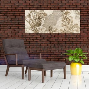 Tablou - Perete cu flori (120x50 cm)