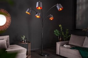 Lampadar tip arc cu 5 brate Levels negru/ auriu