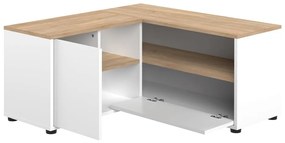 Comodă TV alb-natural cu aspect de lemn de stejar 90x45 cm Angle – TemaHome