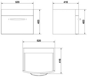 Dulap de baie Pure Alb pentru lavoar Pure 60 Cersanit