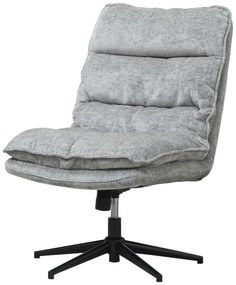HOMCOM Scaun de birou fără brațe, scaun de birou învârtibil cu acoperire moale din material textil, inalțime reglabilă, picioare din oțel, Gri | Aosom Romania