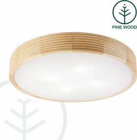 Plafonieră NATURAL MODERN cu 4 socluri E27 (15W, 230V), diametru 58 cm, din lemn de pin