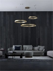 Lustra LED dimabila design circular MOTIF 3 ring auriu