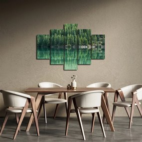 Tablou - Coniferi lângă lac (150x105 cm)