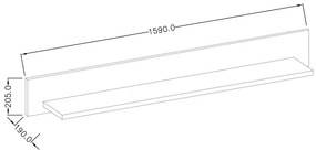 Raft 160 cm Tashia Typ 01 (alb + alb ultralucios). 1030193
