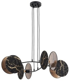 Lustră pe cablu MOTIF 4xE27/15W/230V negru/auriu