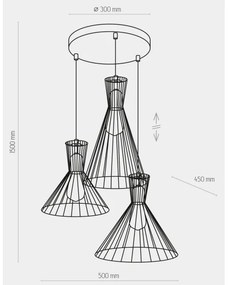 Lustră pe cablu SAHARA 3xE27/60W/230V
