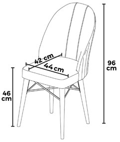 Set de scaune de sufragerie Ritim Cappuccino, 6buc.