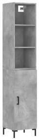 3189641 vidaXL Dulap înalt, gri beton, 34,5x34x180 cm, lemn prelucrat