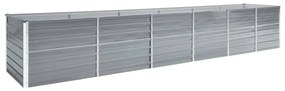 vidaXL Strat înălțat grădină, gri, 480x80x77 cm, oțel galvanizat