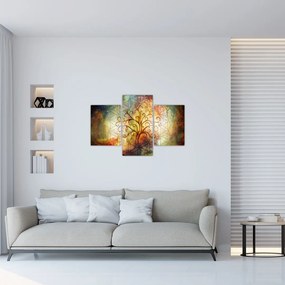 Tablou abstract cu copac (90x60 cm)