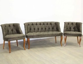 Set canapea 2 locuri cu 1 fotolii, Cafe Homs,maro