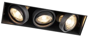Spot integrat negru inclinabil și rotativ fără rama 3 lumini - Oneon