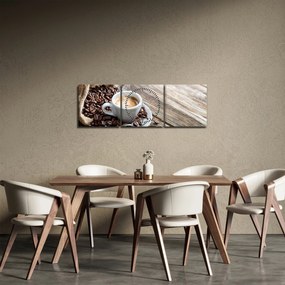 Tablou - Espresso (cu ceas) (90x30 cm)